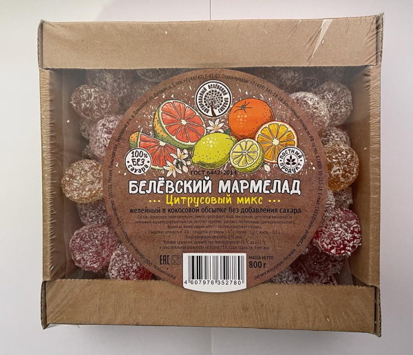 №1 Мармелад белевский на фруктозе 800г "Цитрусовый микс"    в Гатчине