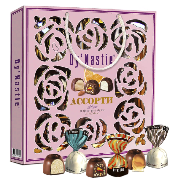 №3 Династия Сумка 170г Конфеты "Ассорти ROSE"    в Гатчине
