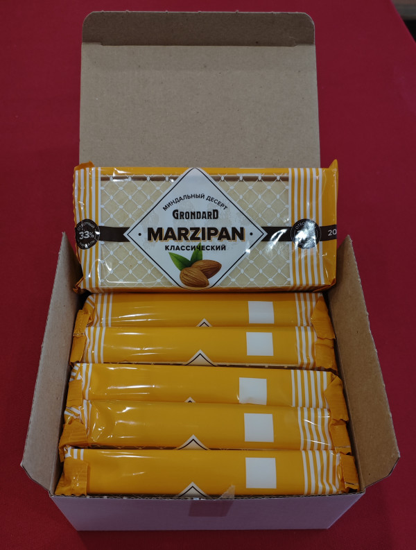 №1 TM Grondard      (11133) Марципан 33%, (блок 6 шт по 200г)             в Гатчине