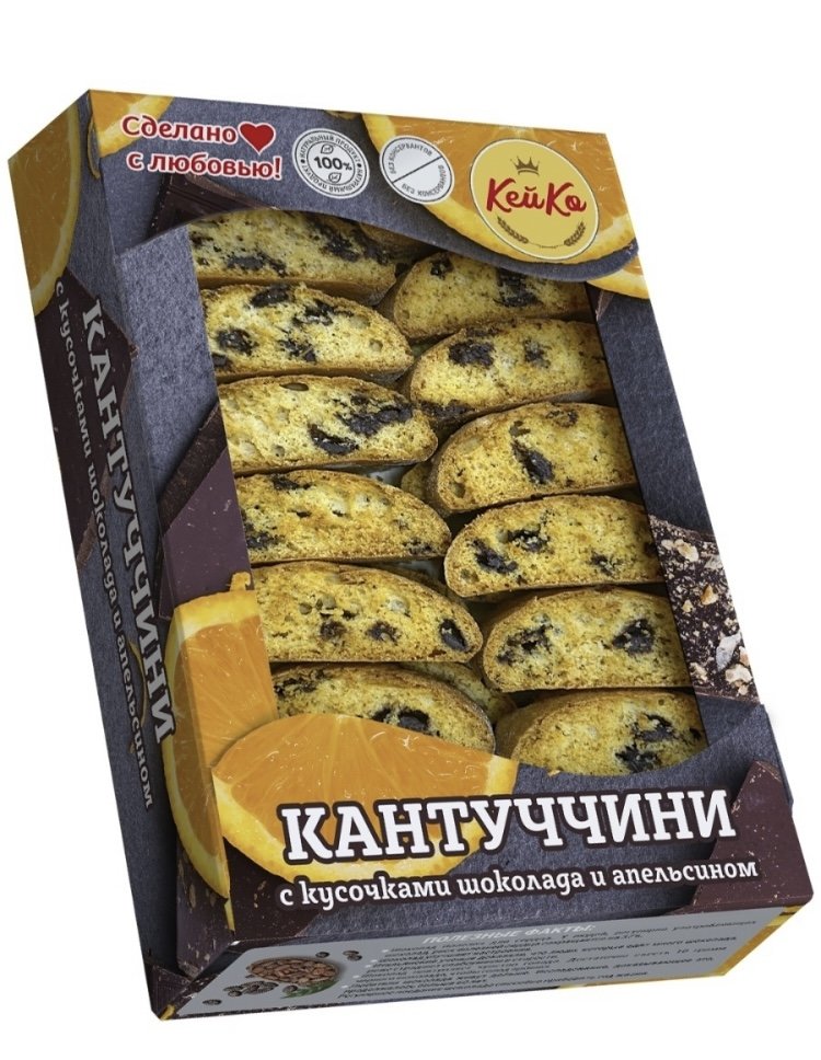  Кей Ко Кантуччини с кусочками шоколада и апельсином, 200г   в Гатчине