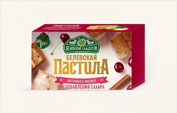 №2 Пастила  200г диетическая С ВИШНЕЙ, НОВЫЙ ФОРМАТ (4 шт по 50гр)    в Гатчине